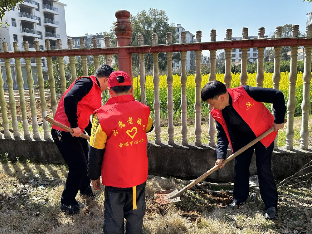 春暖三月学雷锋 植树增绿我先行——袁州区金瑞小学党支部开展植树节志愿服务活动